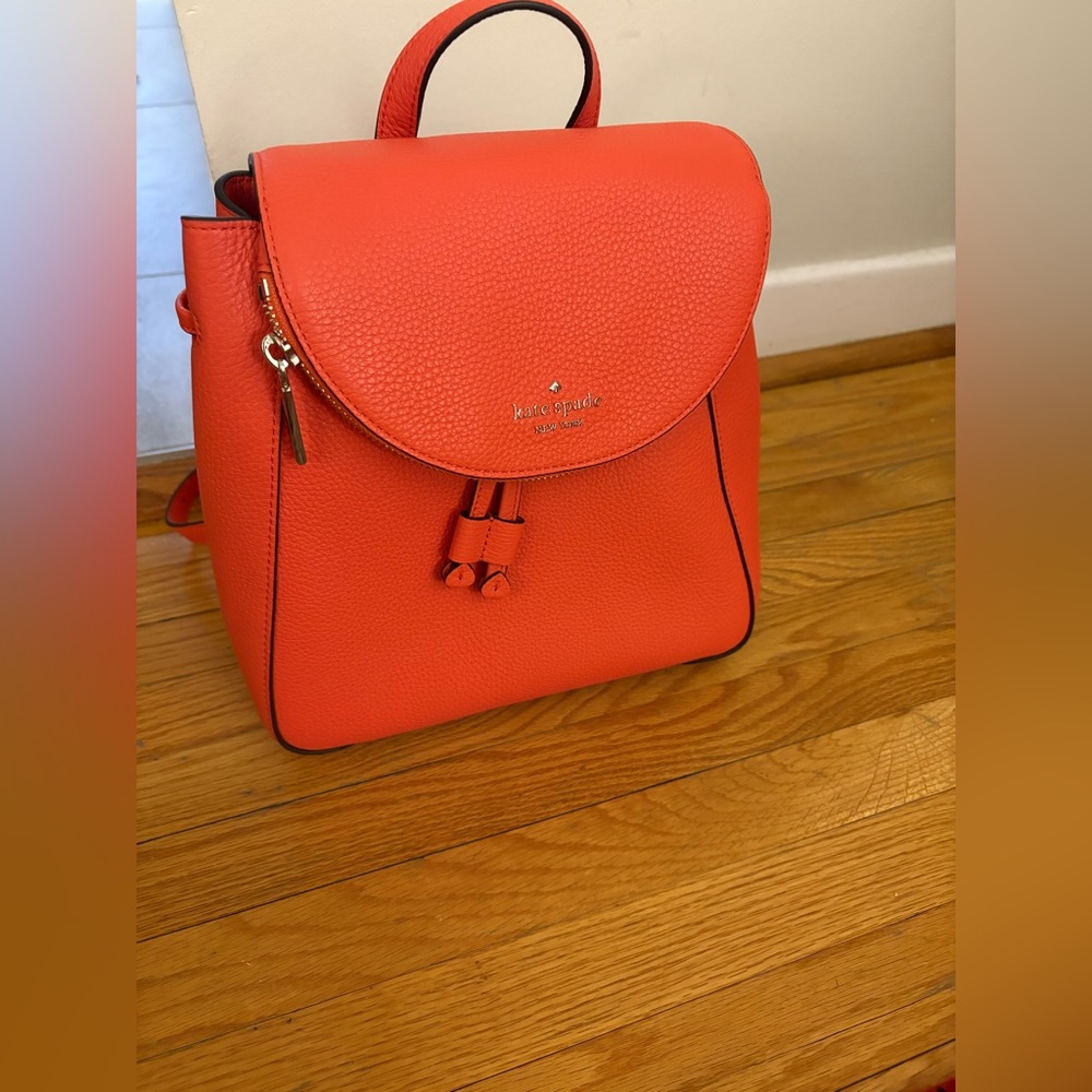 Kate Spade Vibrant Orange Leather Backpack